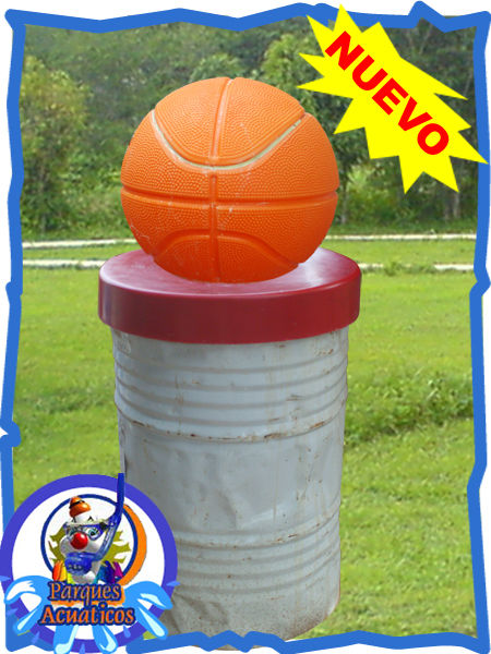 bote de basura ede fibra de vidrio en forma de balon de basquet ball